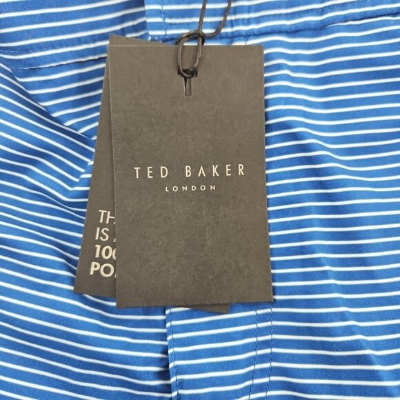 Ted Baker Swimming Trunks NEW Men's 3 (34) Blue Horizontal Stripe NWT 4" Inseam - Picture 4 of 15